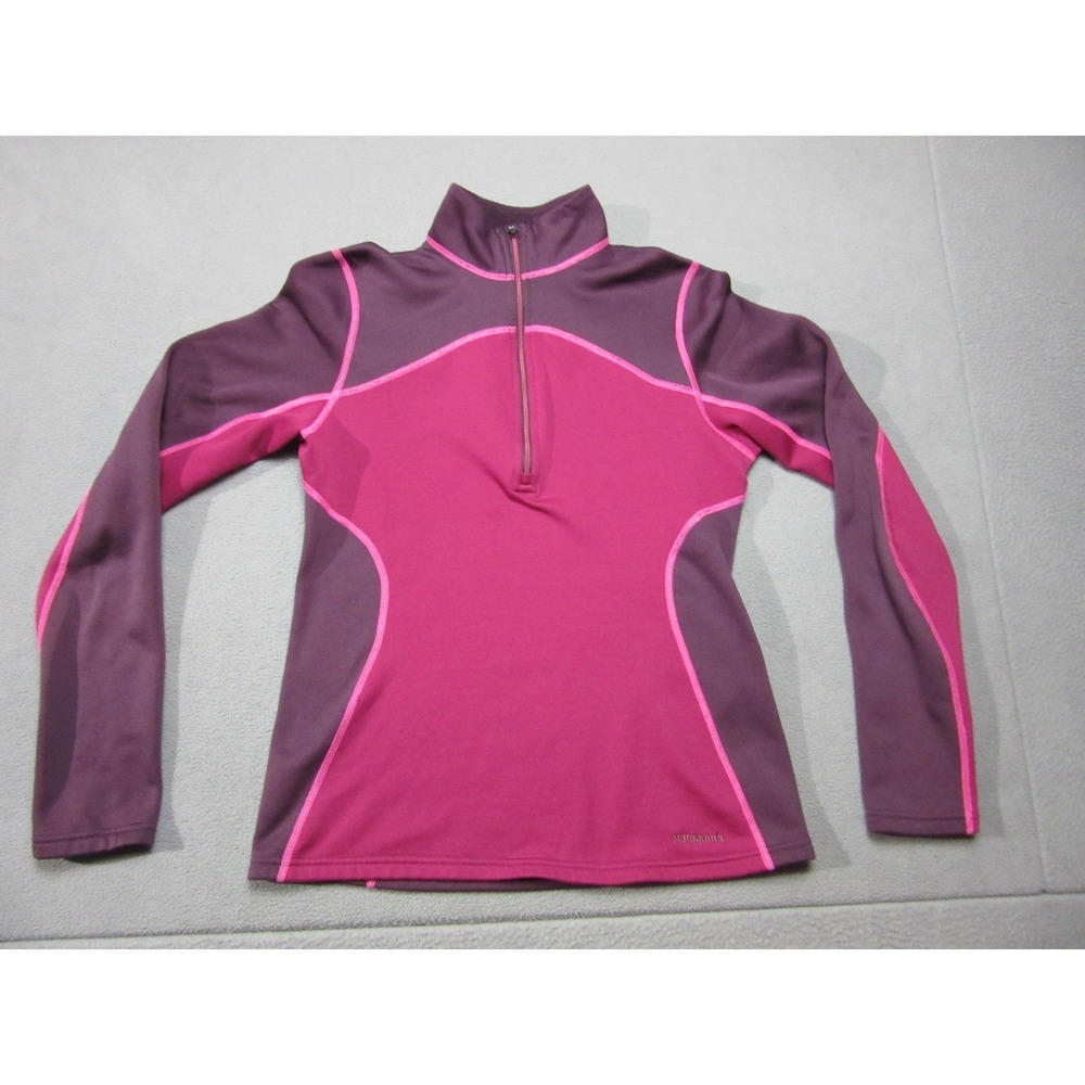 Patagonia Sweatshirt Womens Small Purple Excellent Capilene 4 Polartec 1/4 Zip
